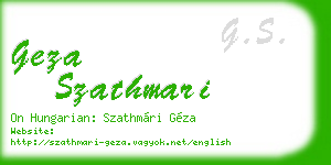 geza szathmari business card